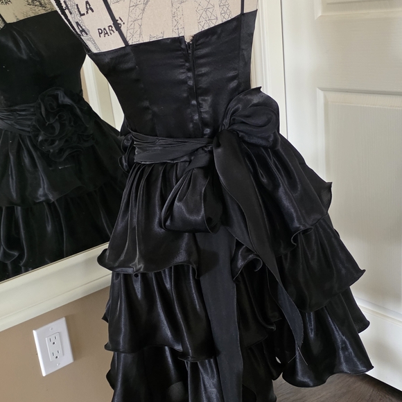 Black Ruffled Spanish Taffeta Dress Medium - Picture 3 of 7